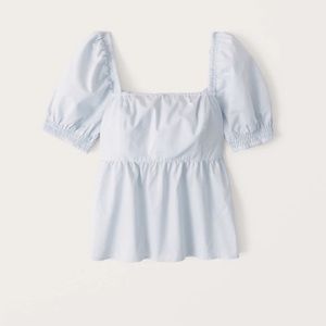 Abercrombie&Fitch Short-Sleeve Poplin Babydoll Blouse Size S